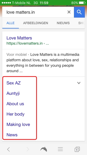 Love Matters Sitelinks mobile Love Matters Sitelinks mobile