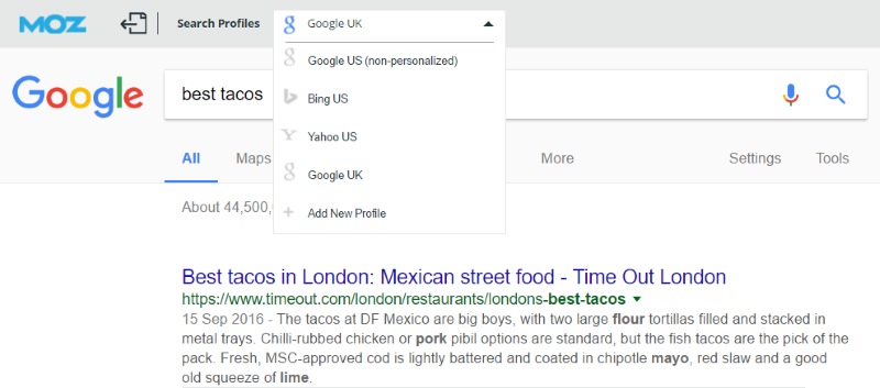 moz toolbar search profiles