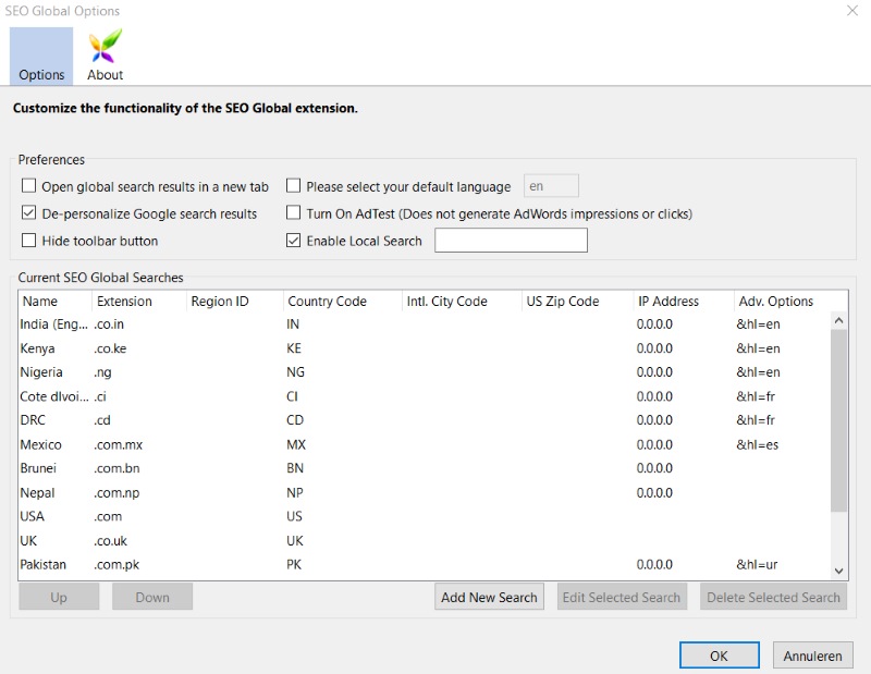 Redfly Global SEO Firefox Browser Addon